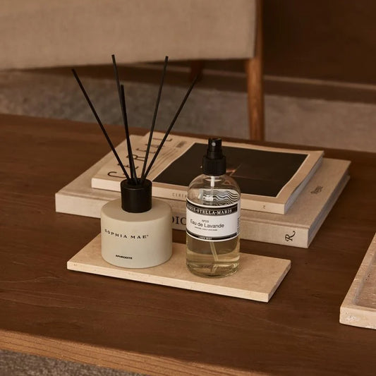 Marmer dienblad rechthoek M beige 15x30cm